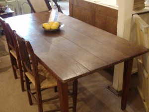 large oak farm table